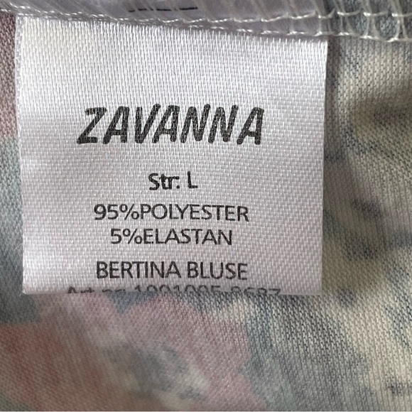 ZAVANNA Floral Women's Top Blue Red Pink White Spring Summer, Large - Picture 11 of 15